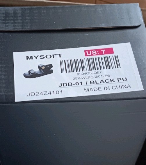 MySoft Platform Dad Sandals, Black Size 7 JDB-01 / BLACK PU NEW* Rare Item.