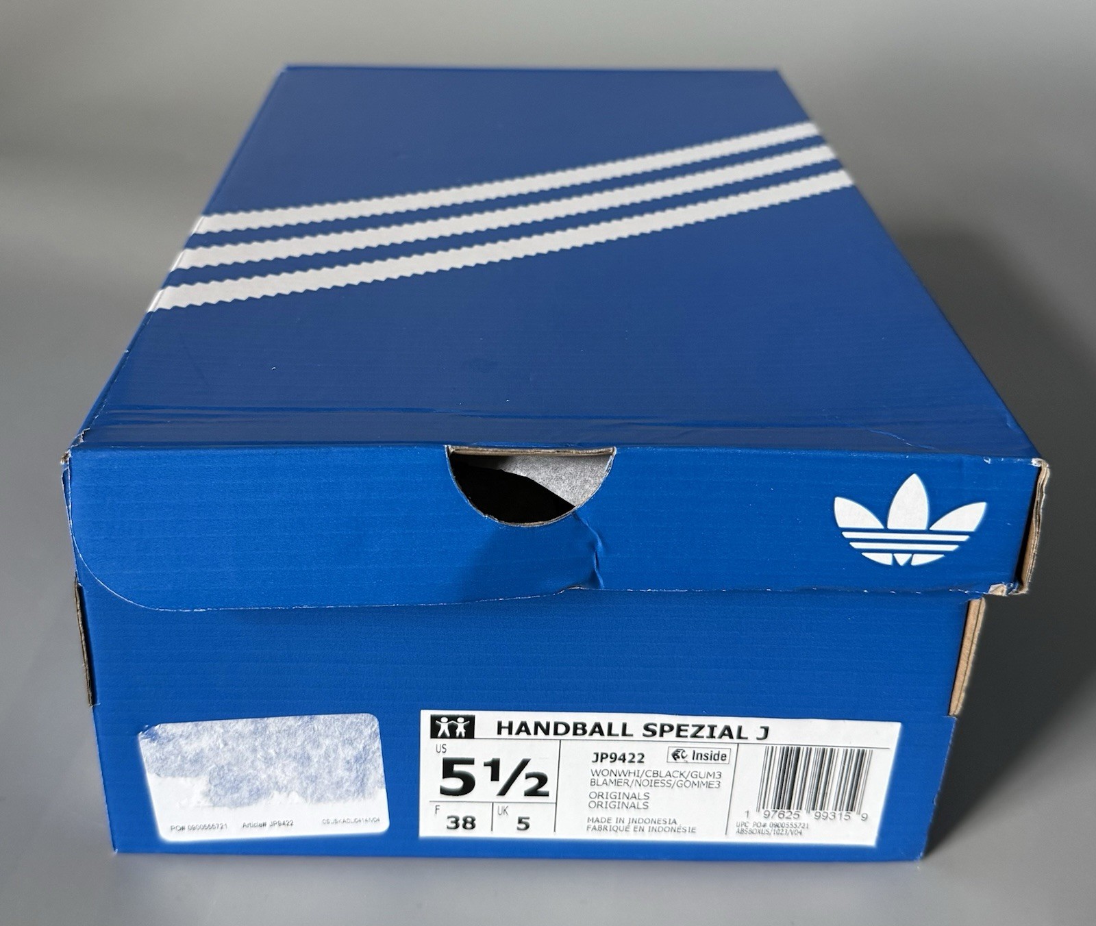 Adidas Handball Spezial J Sneakers Beige/White/Black/Gum Women 5.5 — New w/ Box
