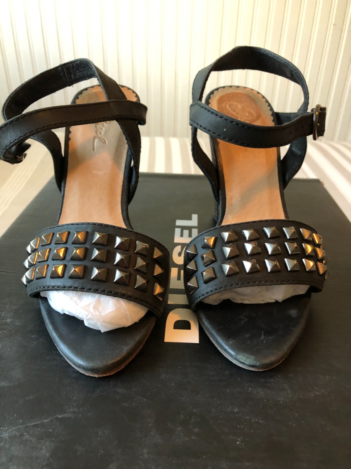 Diesel 2 Pair Womens zip boots & open toe heeled studded leather eu36 NICE 6