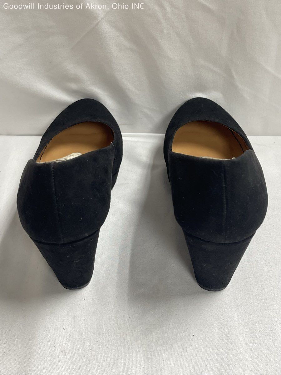A.N.A. A New Approach Black Round Toe Platform Wedge Heels Shoes Size 6.5