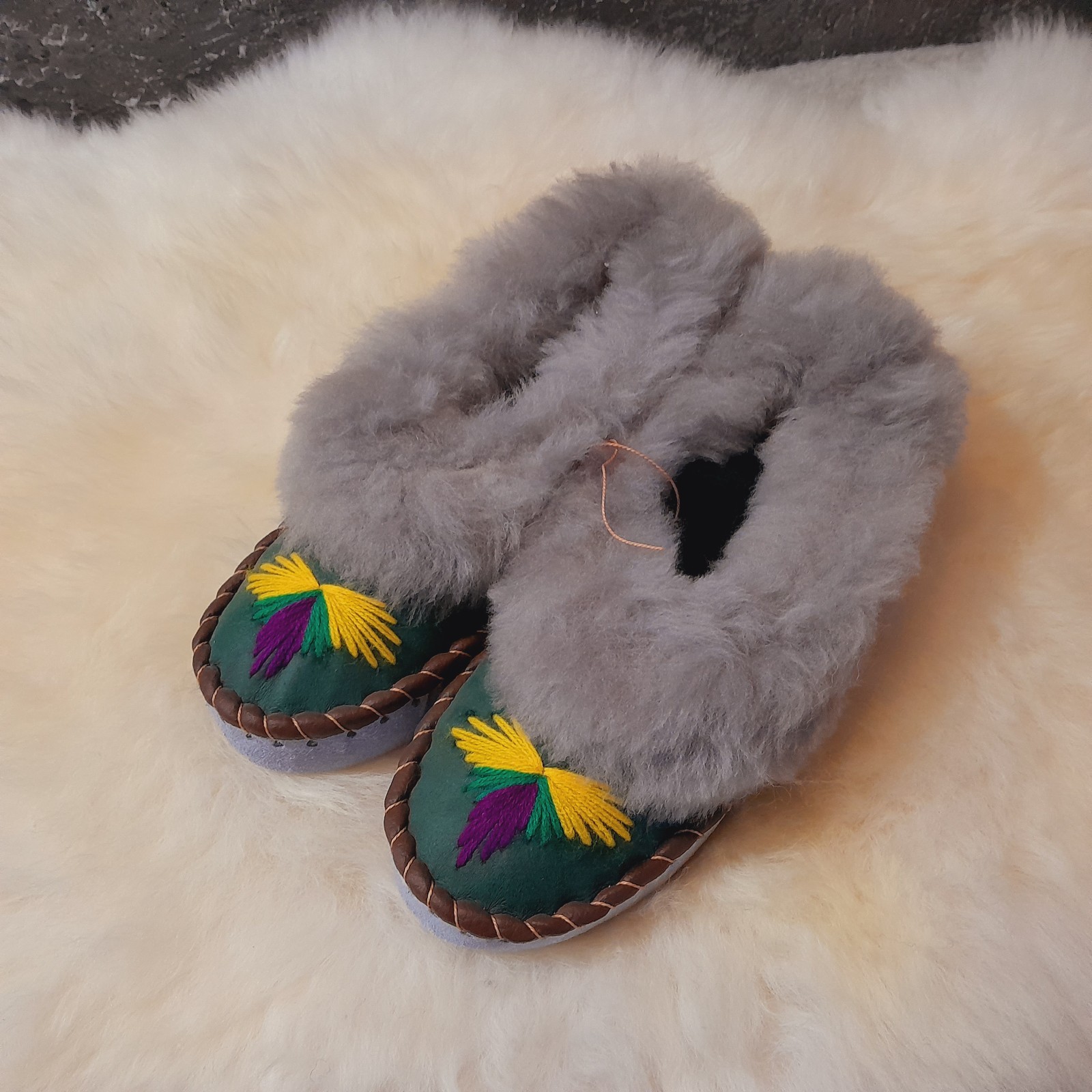 Ladies Leather Wool Winter Huts Shoes Lambskin Slippers ZAKOPIANKI Slippers
