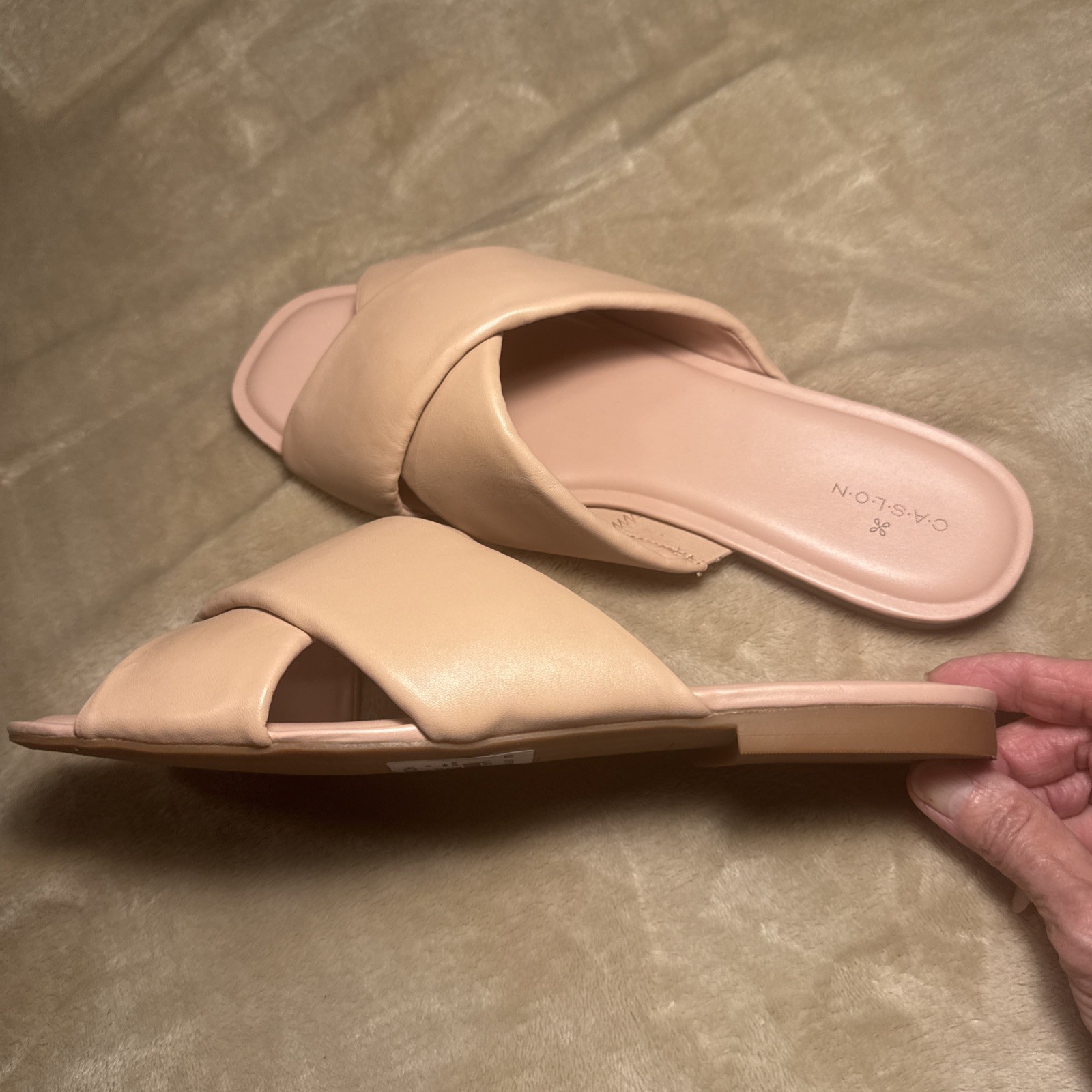 Size 12 Caslon Cncalla-lea mauve Leather Slides