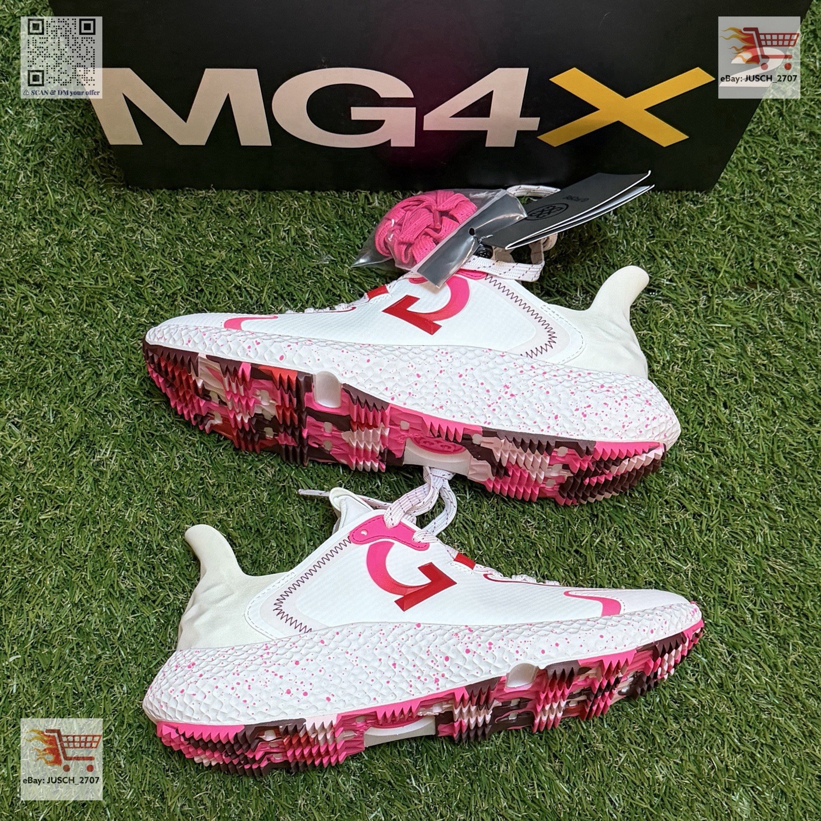 G/Fore GFORE MG4x2 TPU Golf Shoe Sneakers ⛳️ LADIES 6.5 ⛳️ White Cherry Red Camo