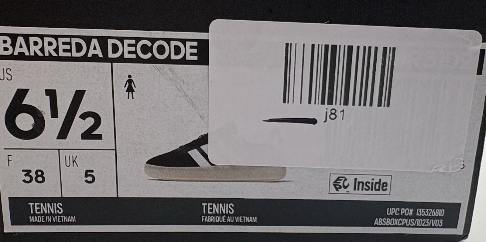 NEW Adidas Barreda Decode Core Black Womens Size 6.5 JR3102 NIB