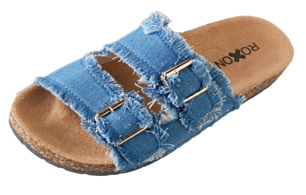 Roxoni Women’s Comfort Flat Sandals Double Buckle Adjustable Straps Flat…
