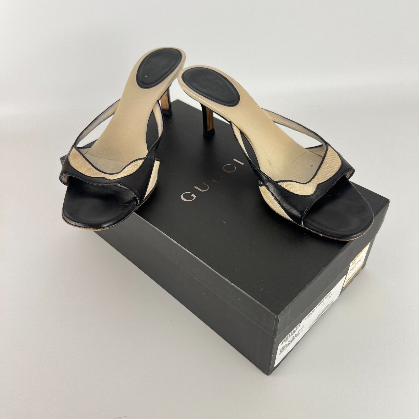 Gucci | Auth Tom Ford Era Vintage Black Leather Sandal Slide Mules (37)