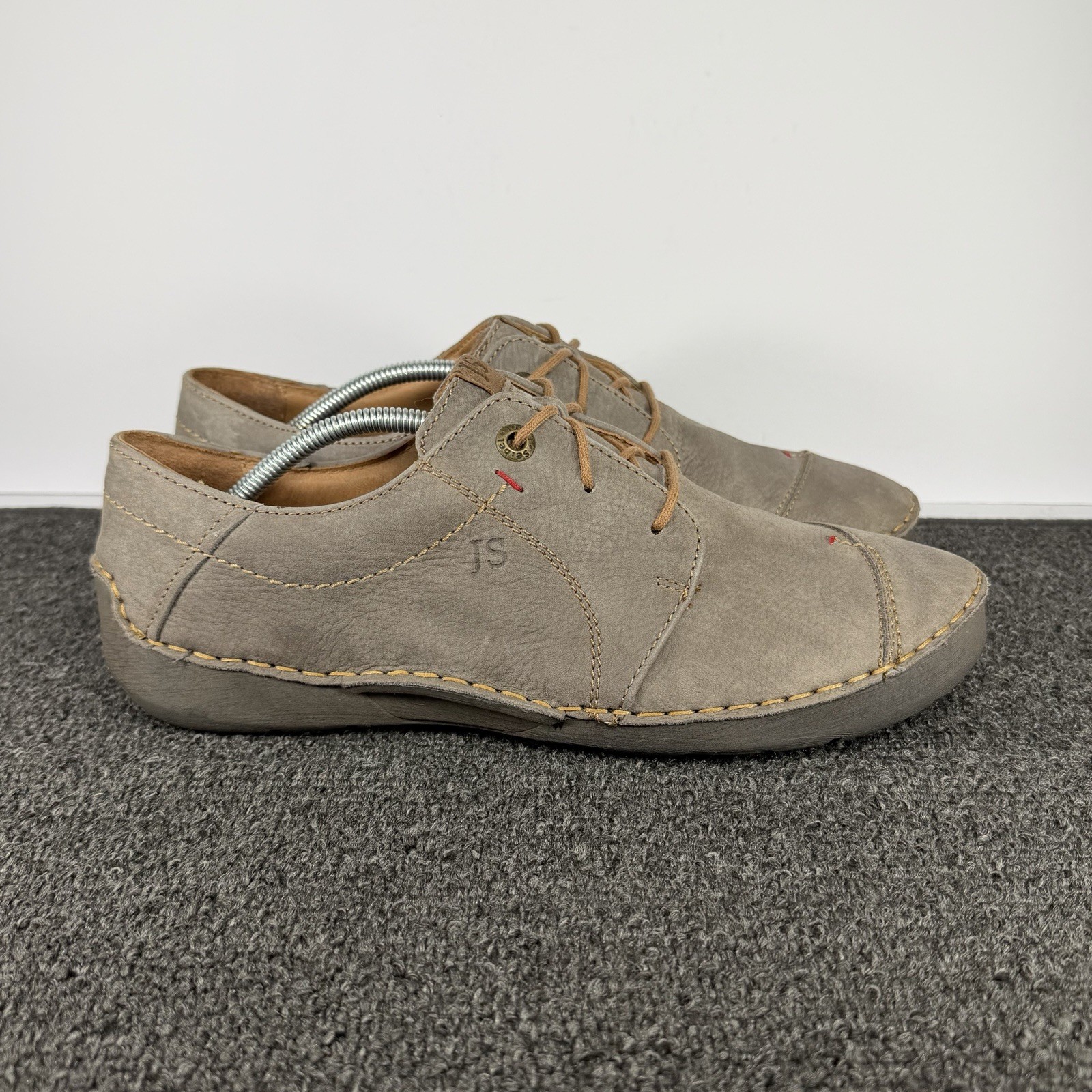 Josef Seibel Fergey 20 Taupe Leather Casual Shoes Size EU 41 US 10-10.5 Women’s