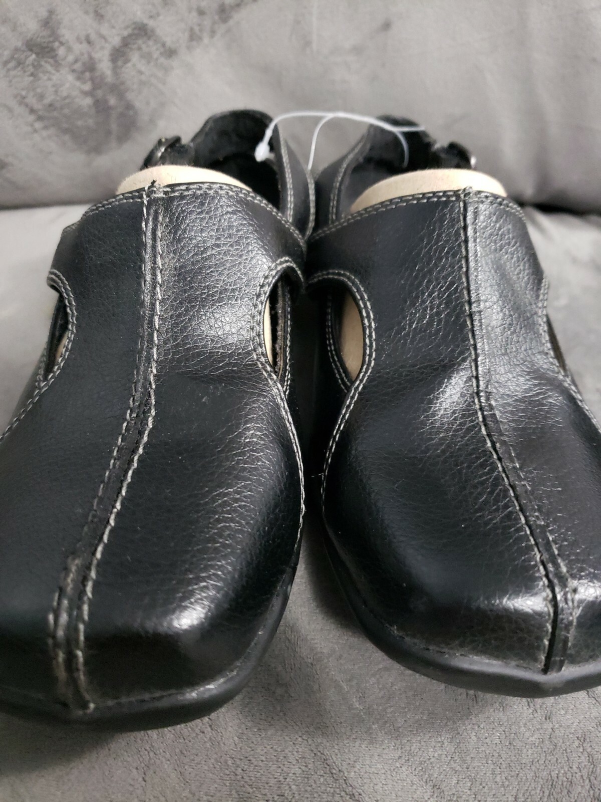 Easy Street Womens Size 7 wide man made Leather Upper Sling back flat comfort