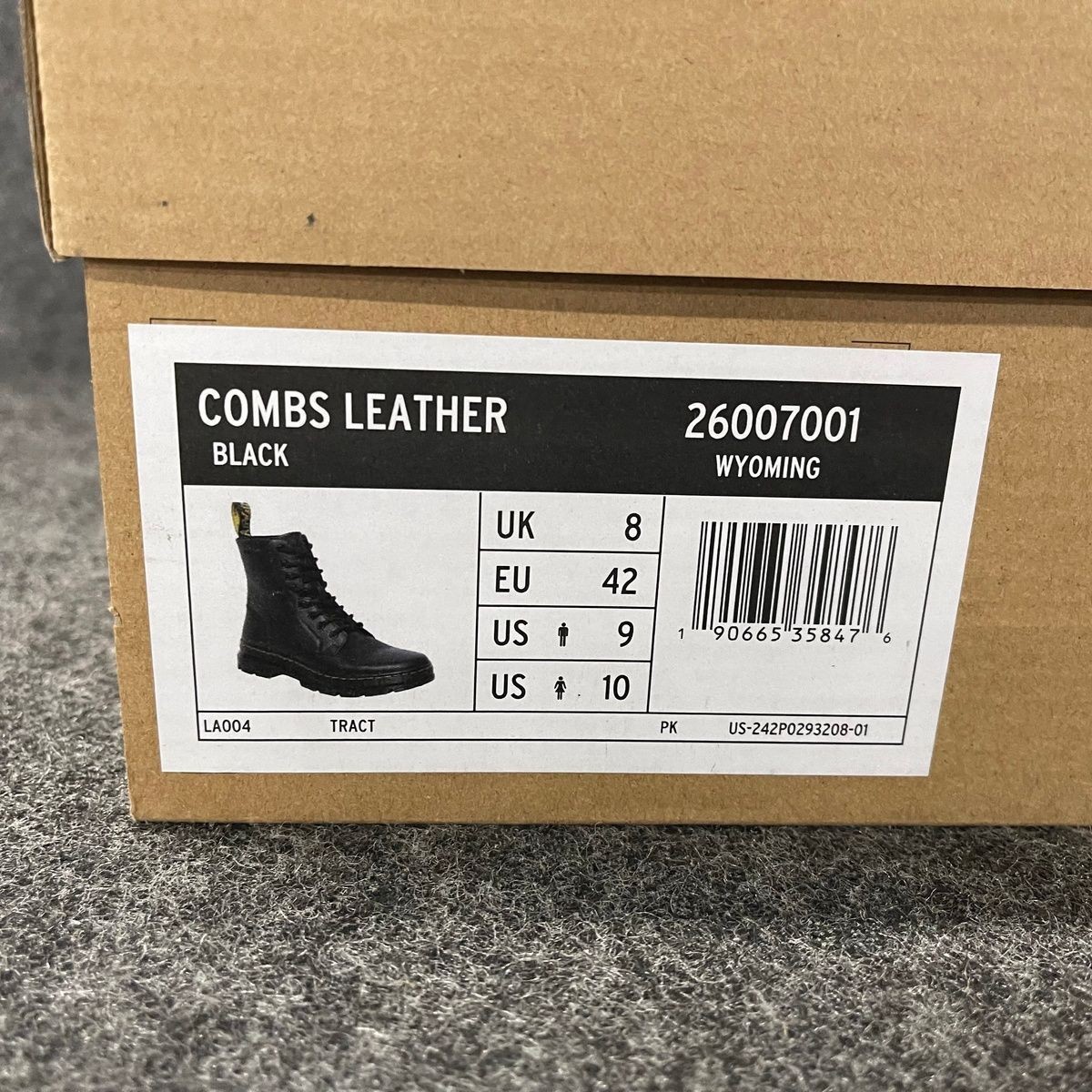 DR.MARTENS Combs Leather Casual Boots Unisex Size M9/W10 Black