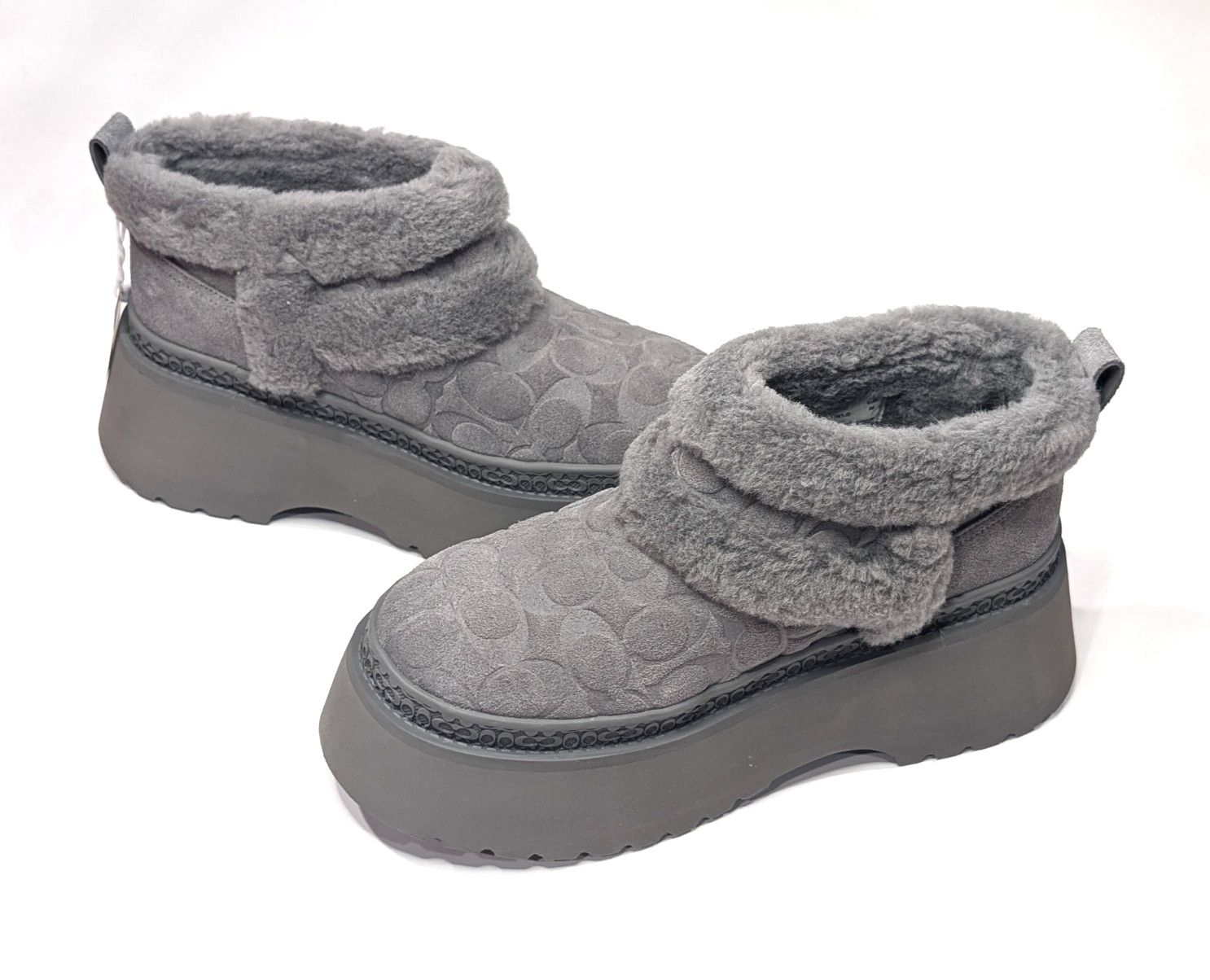 Coach Christina Charcoal Signature Shearling Women’s Bootie – Size 8 NWB CCO35