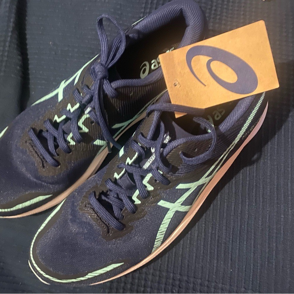Asics Navy and Mint Athletic Shoes