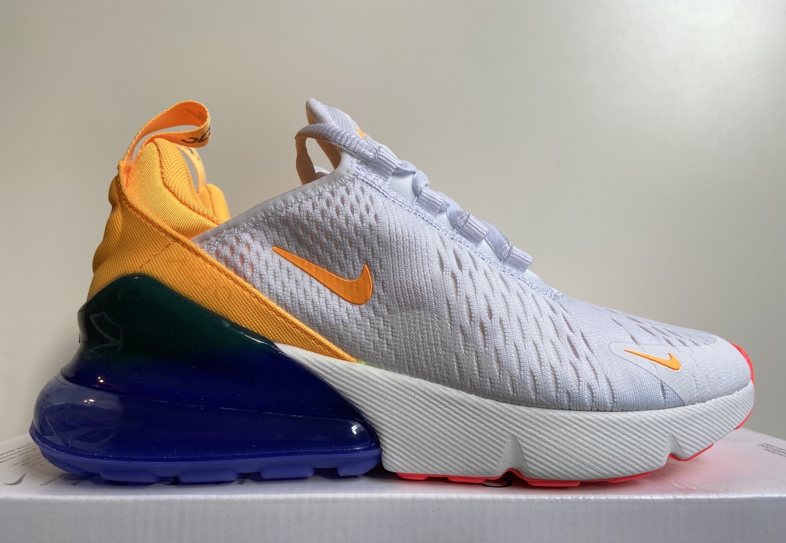 Nike Air Max 270 «Philippines» White Laser Orange AH6789-105 Women’s Sz 6 NoLid