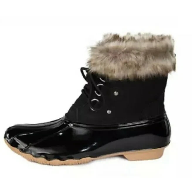DriDucks Dri Ducks Frogg Toggs Bailey Fur Rain Snow Boots Shoes Black Sz 11 New