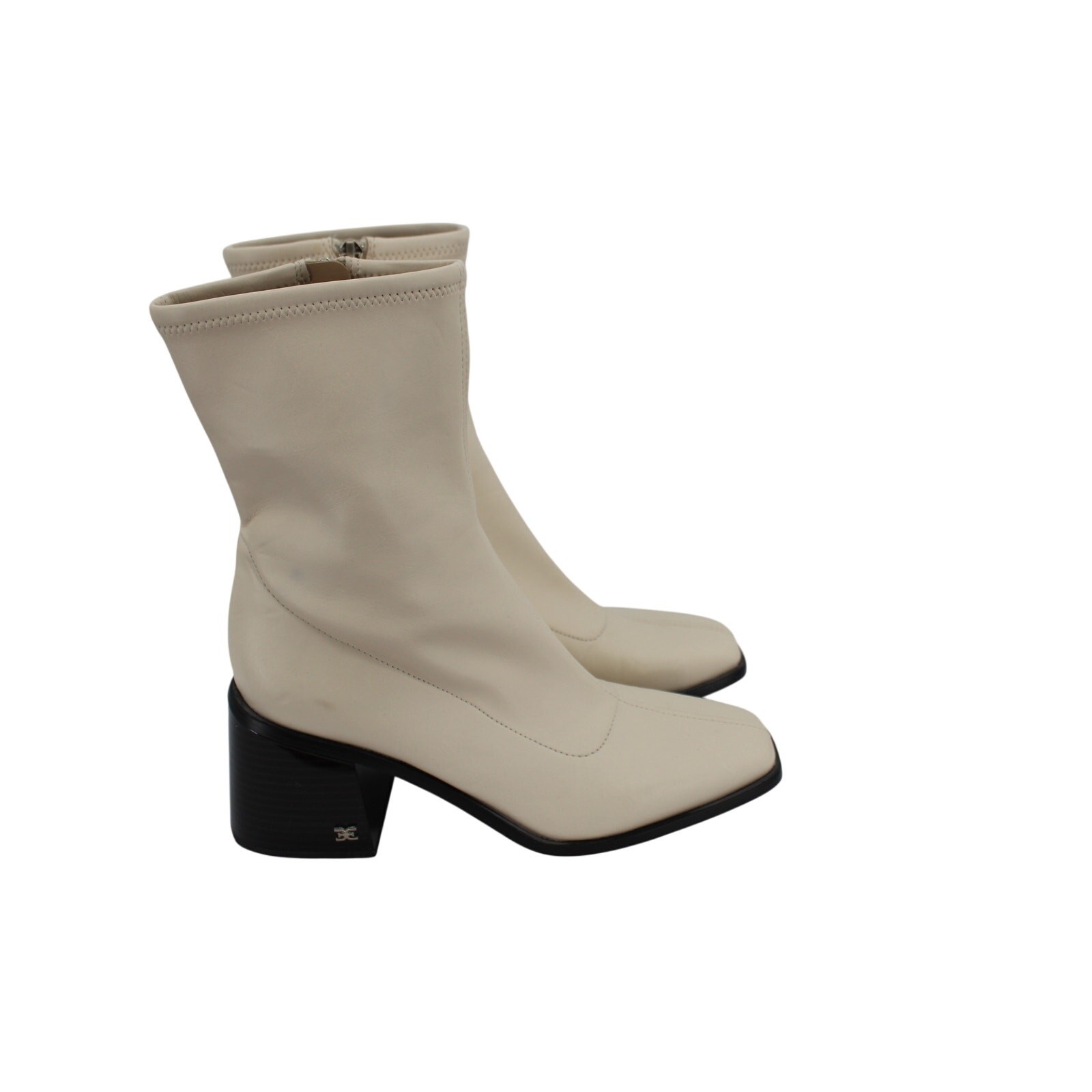 SSam Edelman Wells Block Heel Booties Ivory Size 7.5