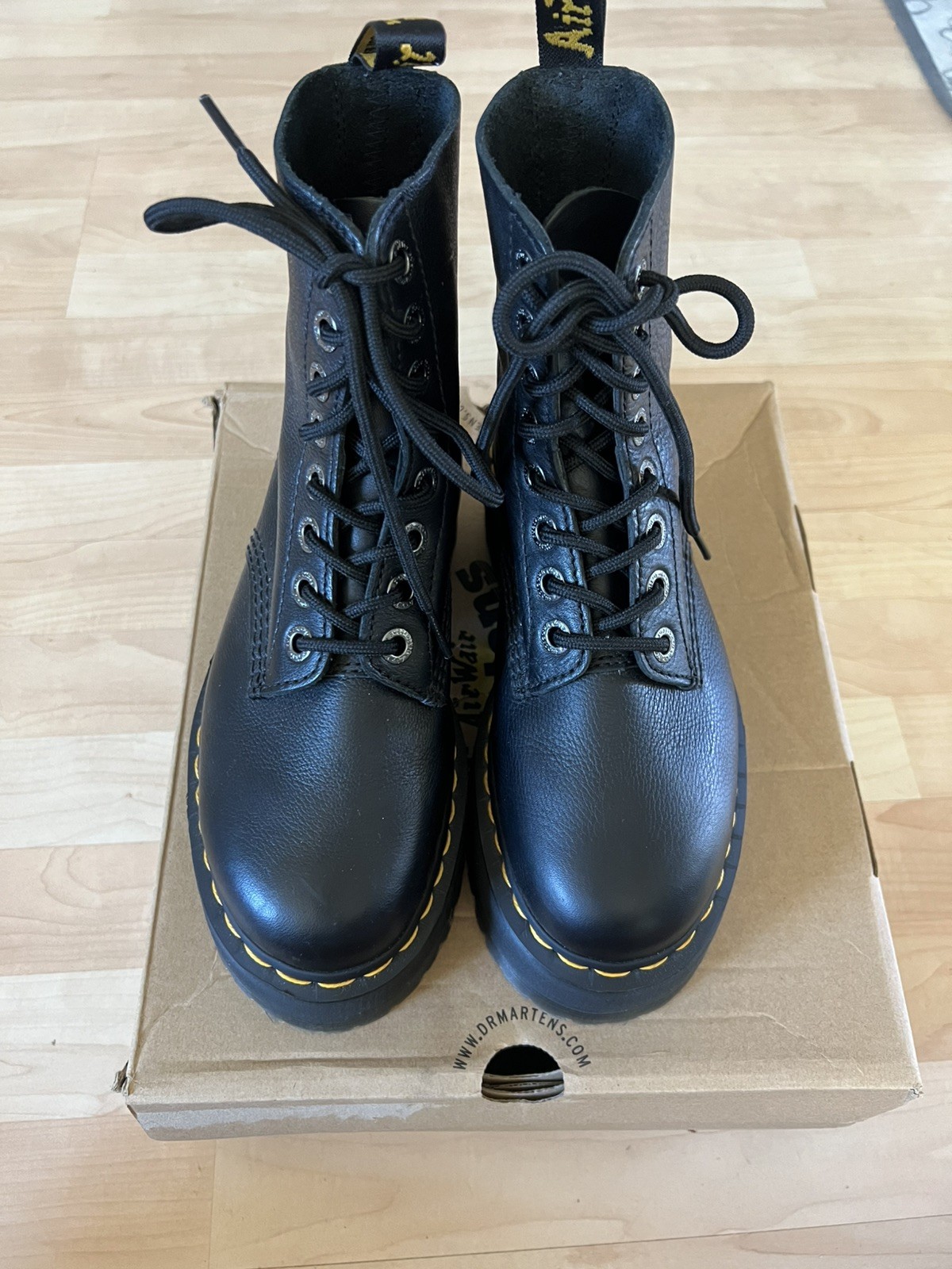 Dr. Martens 1460 Pascal Max Black Leather Lace-Up Platform