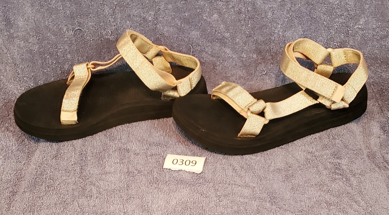 Teva Midform Universal 1090969 Metallic Champagne Ankle Strap Sandals US Size 10