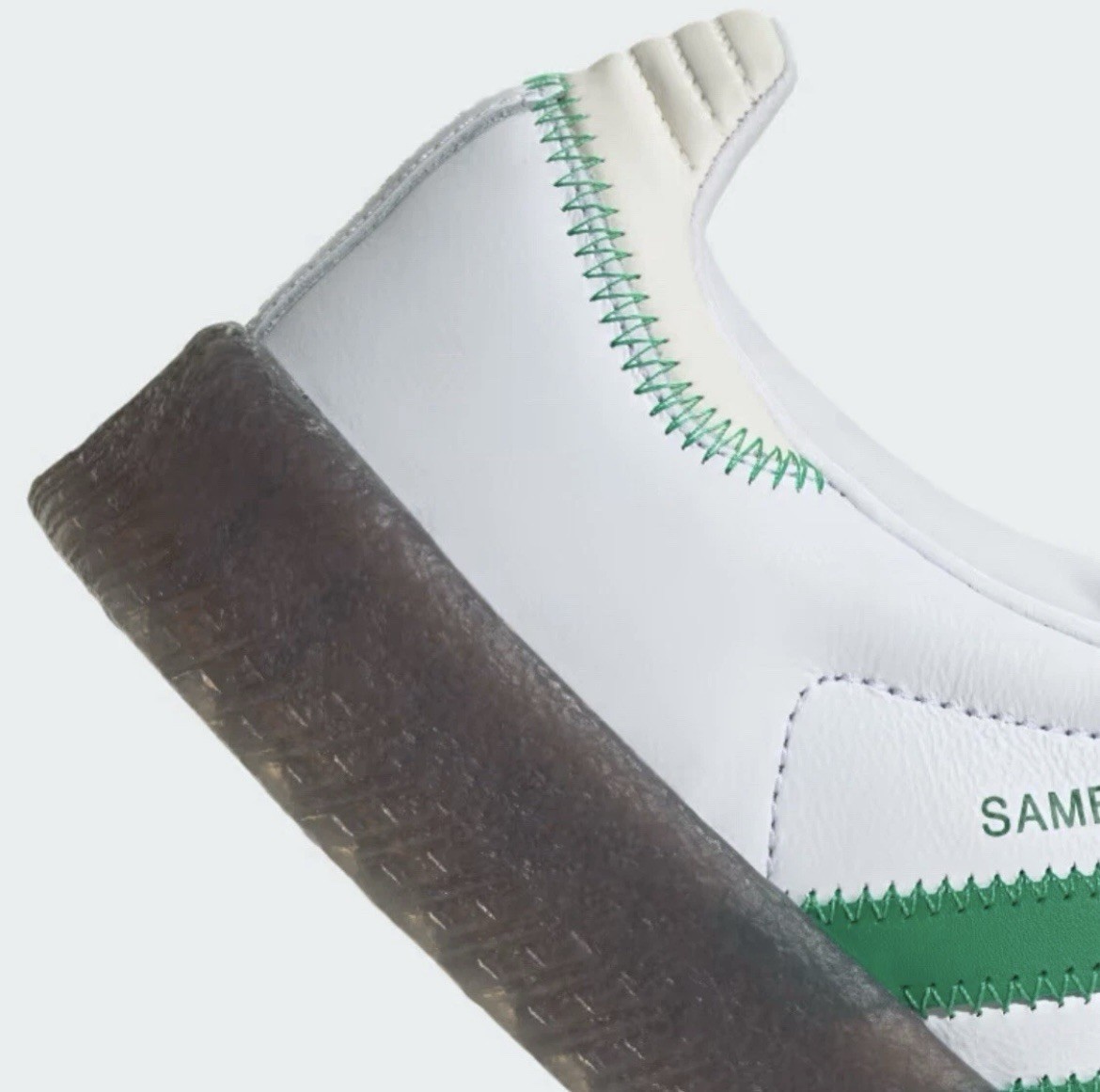 adidas SAMBAE W Sneakers Size 5.5 Womens Cloud White/Green/Off White IE9105 NEW