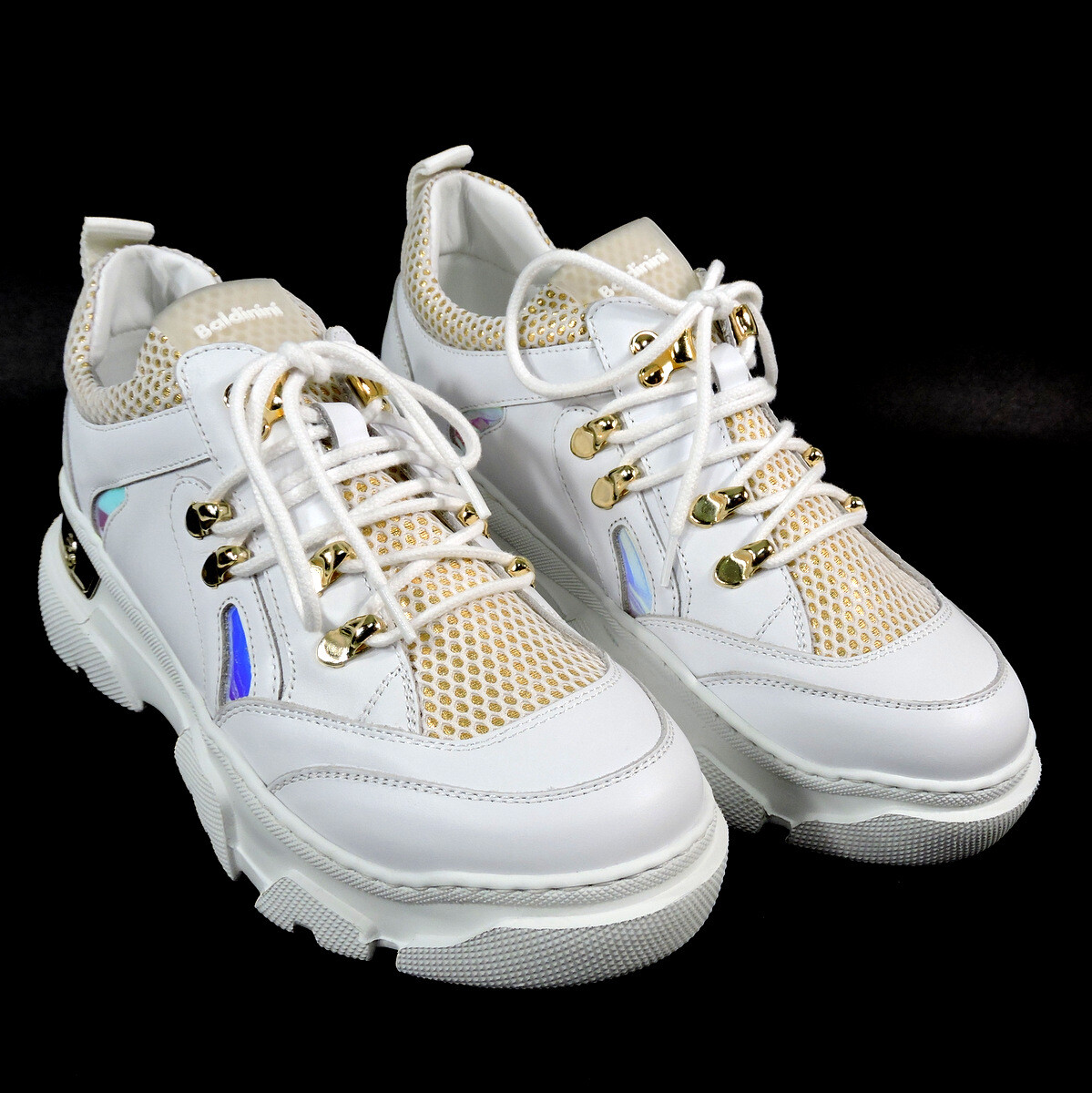BALDININI 🇮🇹 WOMEN’S WHITE LEATHER COMFORT FASHION SNEAKERS