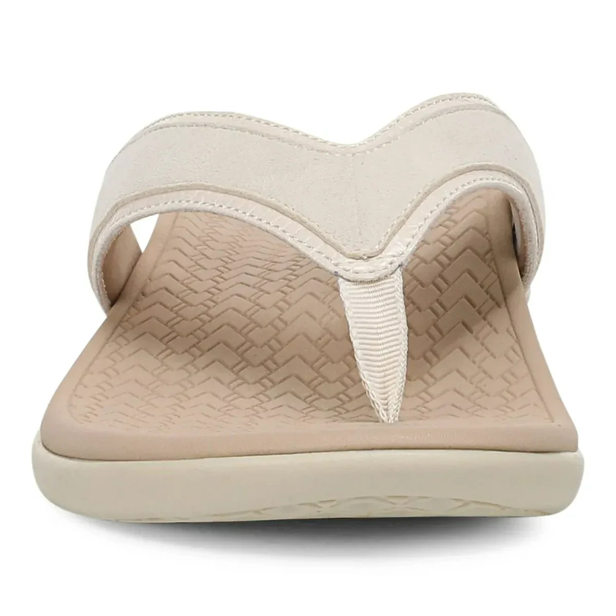 Vionic Tava Toe Post Sandal, Cream Suede – US Stock, Free Shipping