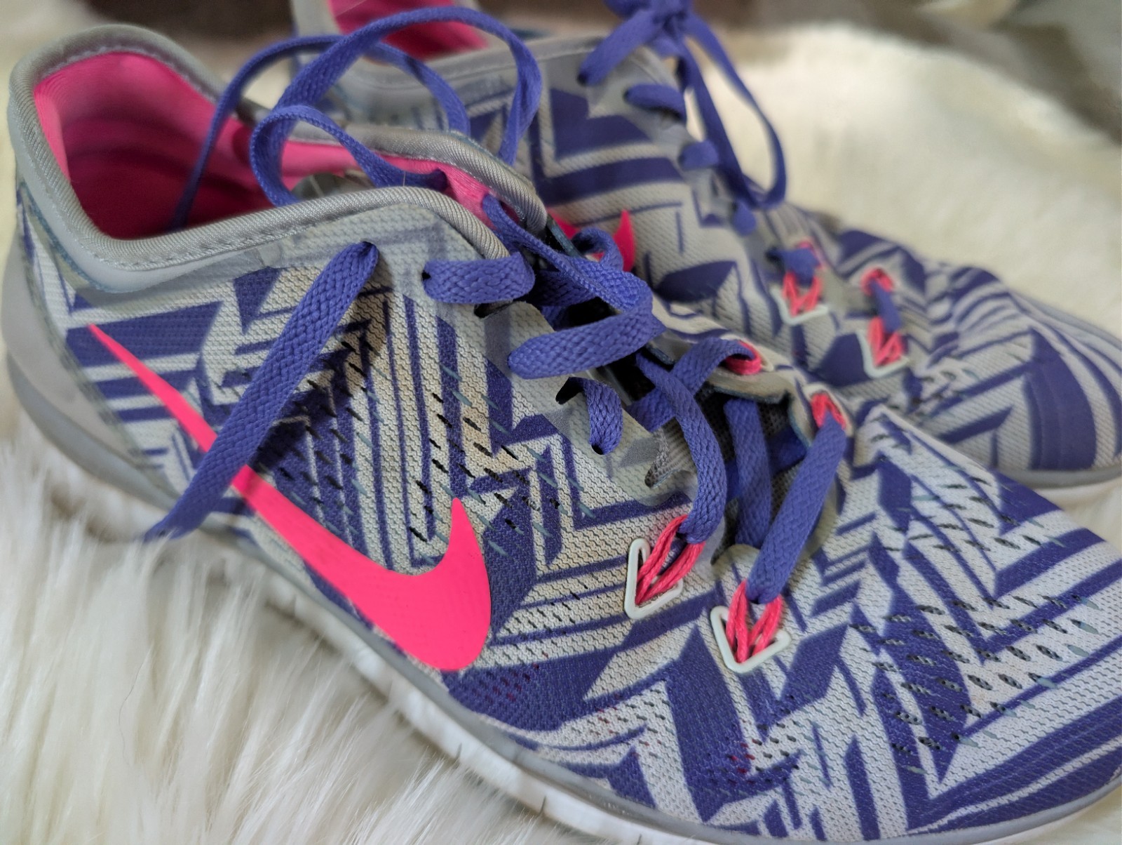 Gray Pink and Purple Nike Free 5.0 Women’s Running Shoes Size 6.5