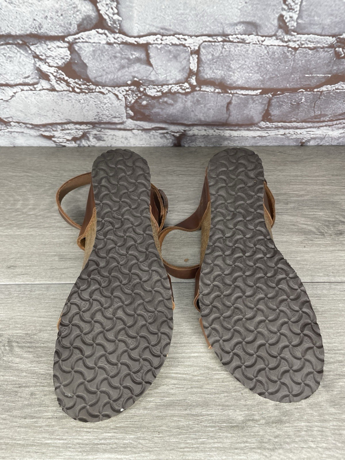 Papillio BIRKENSTOCK Lola Brown Leather Ankle Strap Sandals Women Sz 36EU/6M US