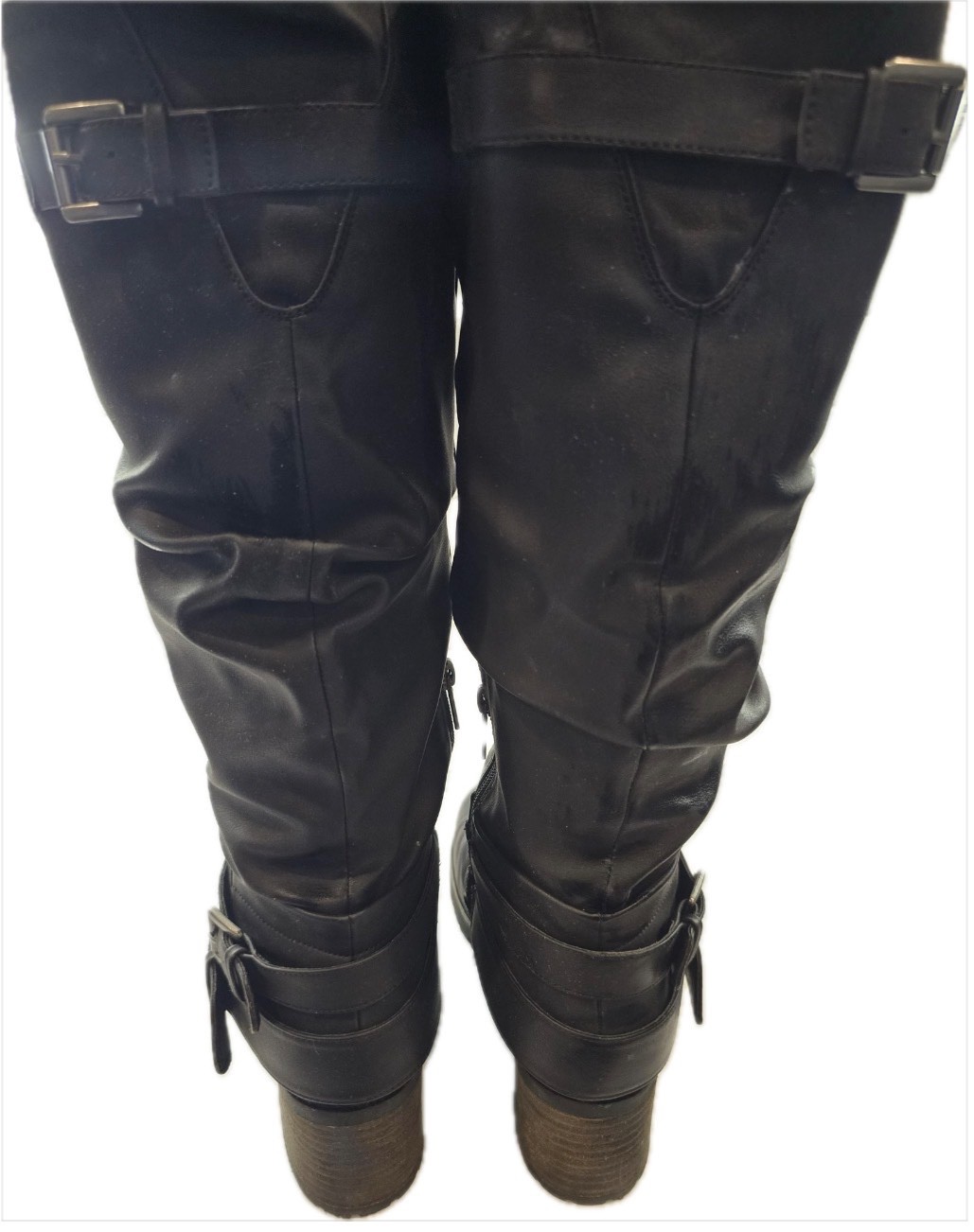 Carlos by Carlos Santana Black Tall Slouch Buckle Boots Women’s Size 10