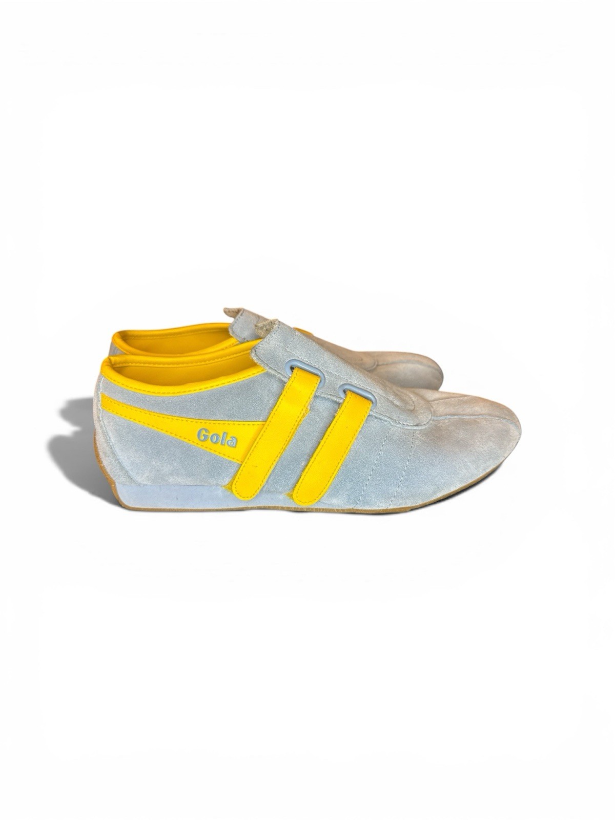 Gola X Saks Fifth Avenue Blue Yellow Suede Double Strap Sneakers W 9 EU 40