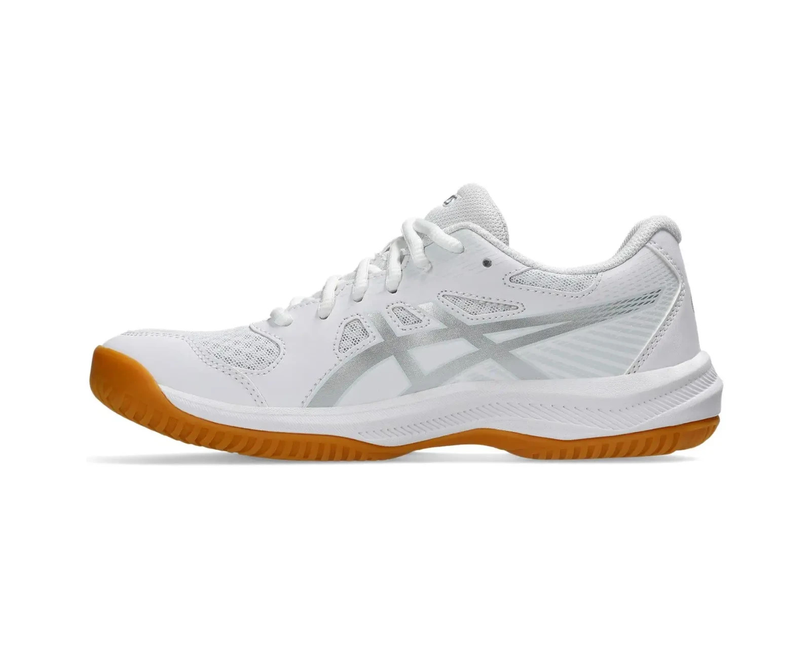 Asics Upcourt 6 White/Silver/Gum Women’s Volleyball Shoes Size 9