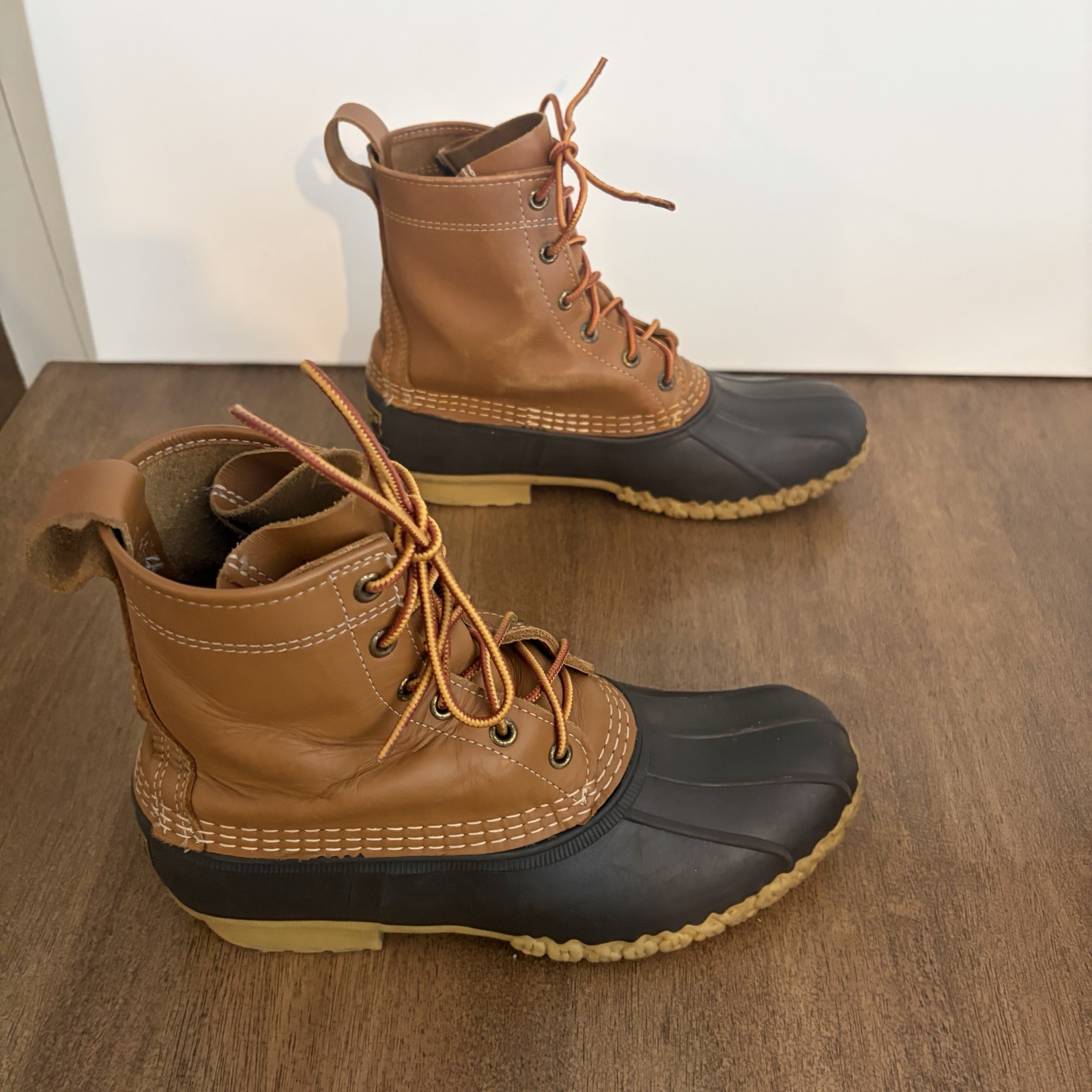 LL Bean Women’s 8M Brown Leather Unlined Hunting Duck Bean Boots