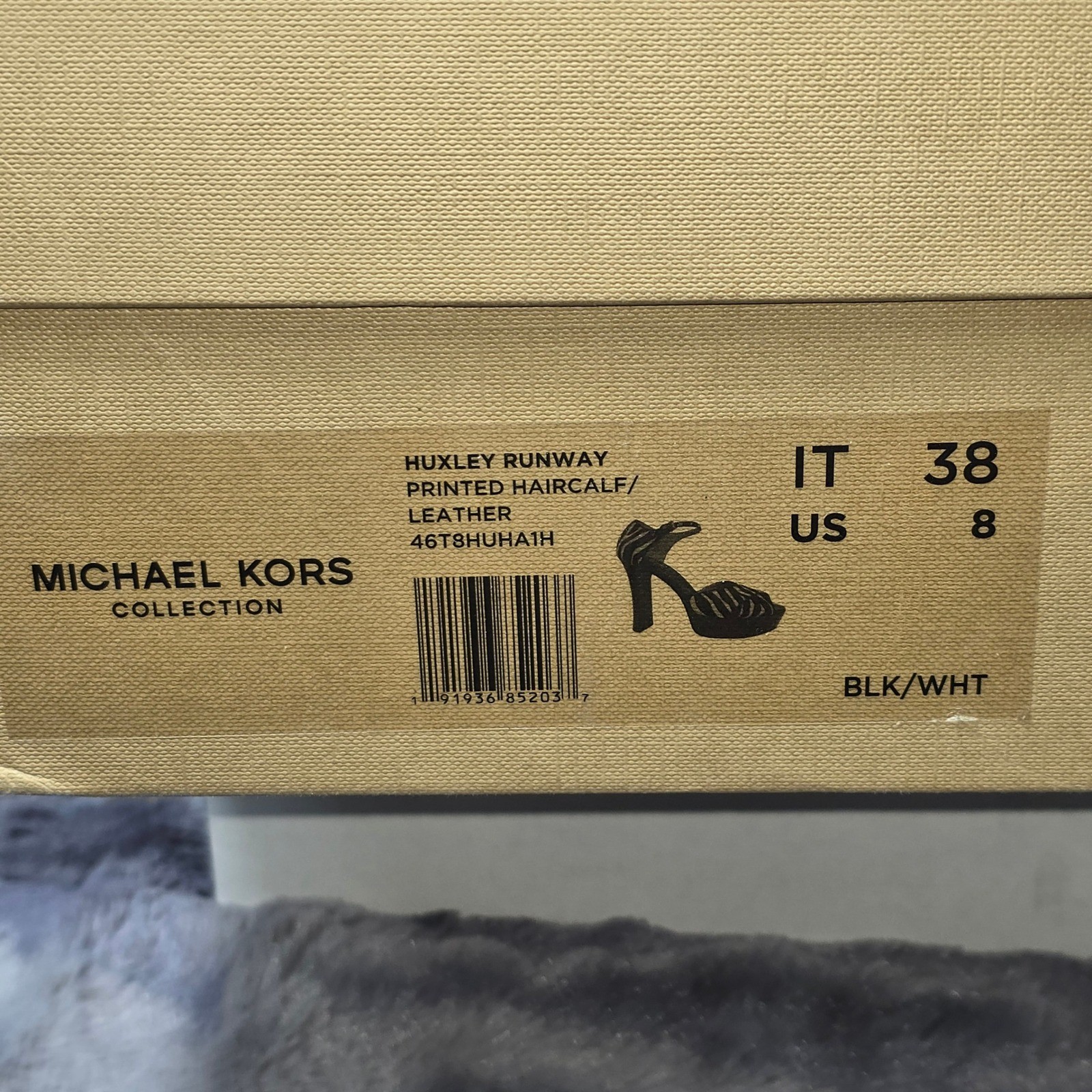 NWB Michael Kors Collection Huxley Runway Sandals Zebra Haircalf Women 38 US 8