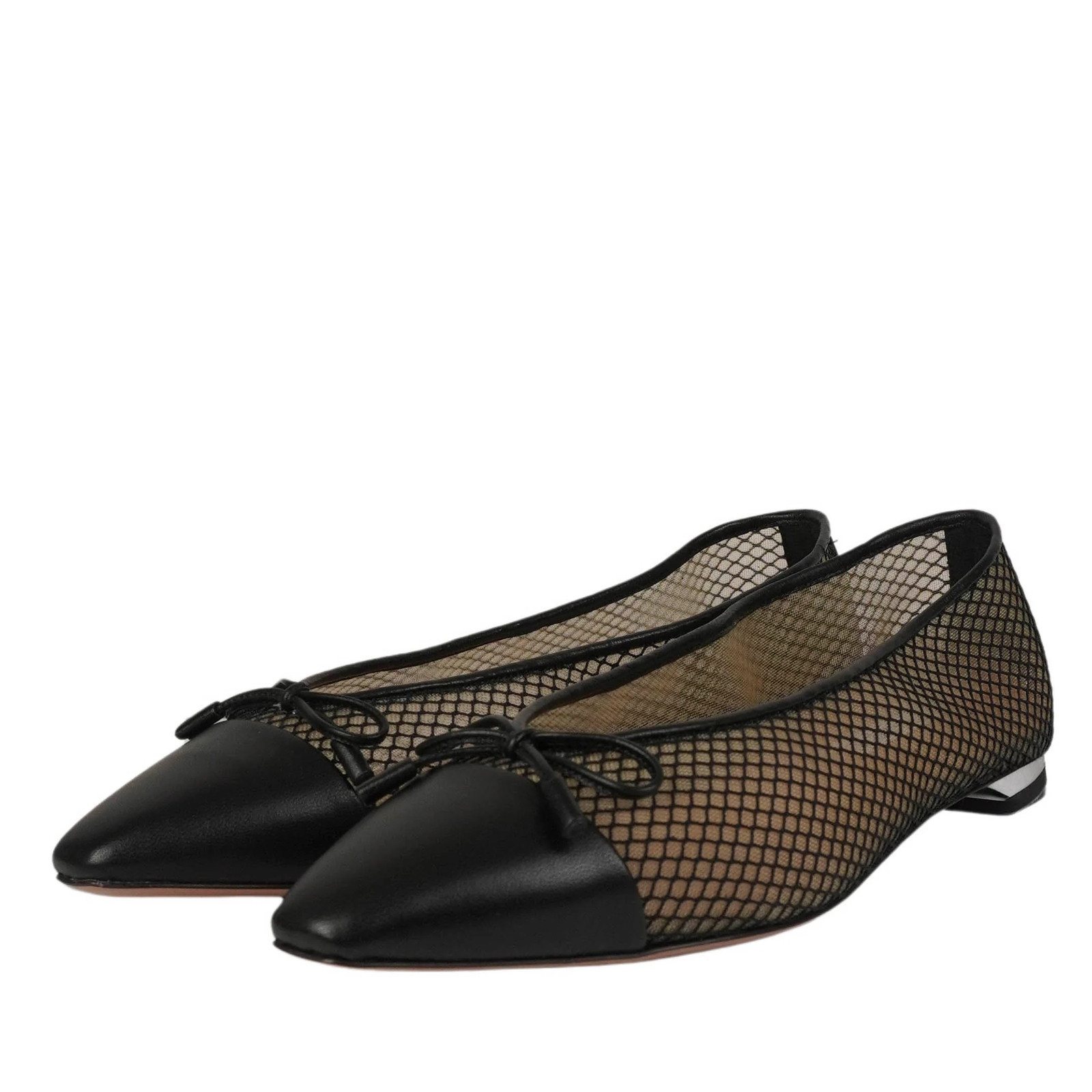 Aquazzura Gioia Mesh Flats in Black