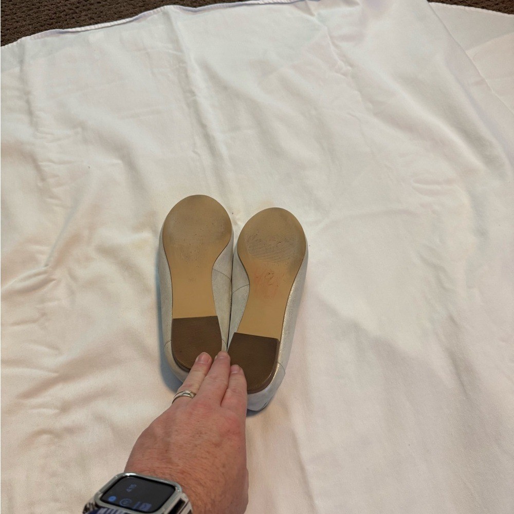 Talbots Silver Chevron Loafers