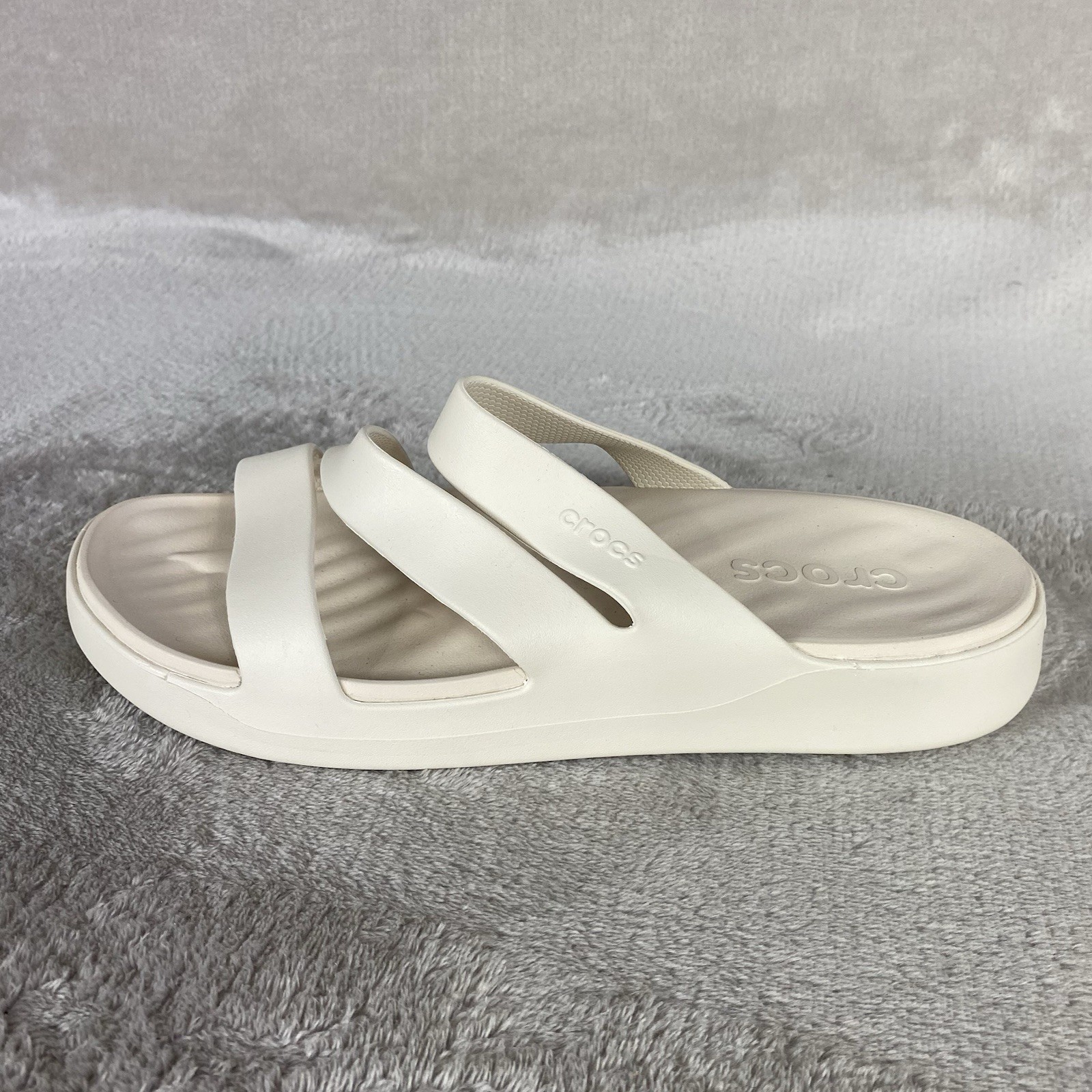 Crocs Getaway Slide Strappy Sandals Womens Size 10 Stucco Off White Platform NEW