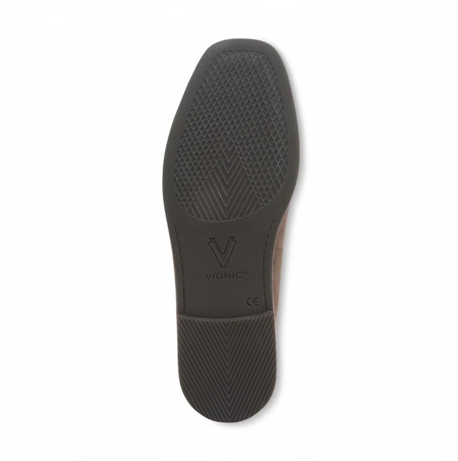 VIONIC Women Willa 2.0 Slip on Flat, Driftwood Suede (NEW)