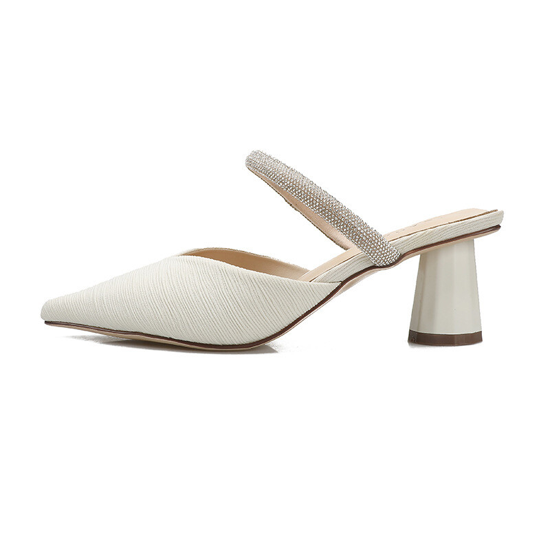 Women Pointed Toe Shoes Summer Rhinestone Sandals Fashion Slipper Shoes