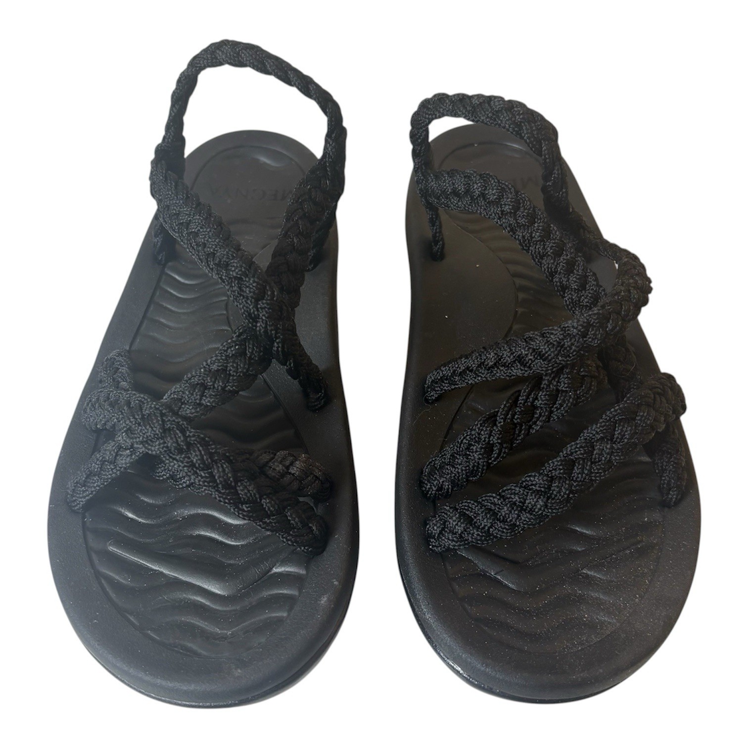 MEGNYA BLACK Comfortable Walking Sandals (Women 8) Braided Hiking Arch Support