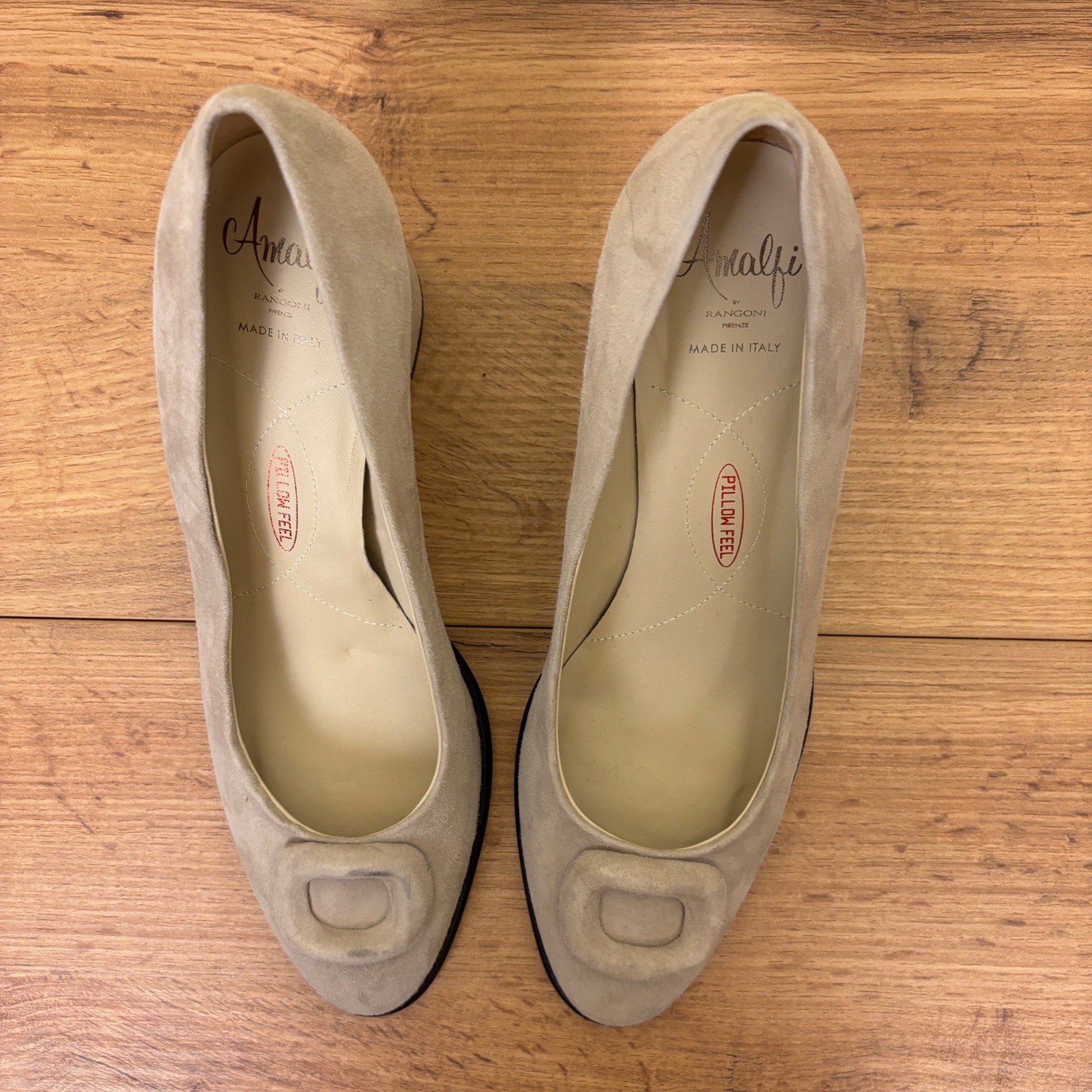 AMALFI Lavinia Block Heel Pump In Nocciola Cashmere Gray Women Size 8.5 Cocktail