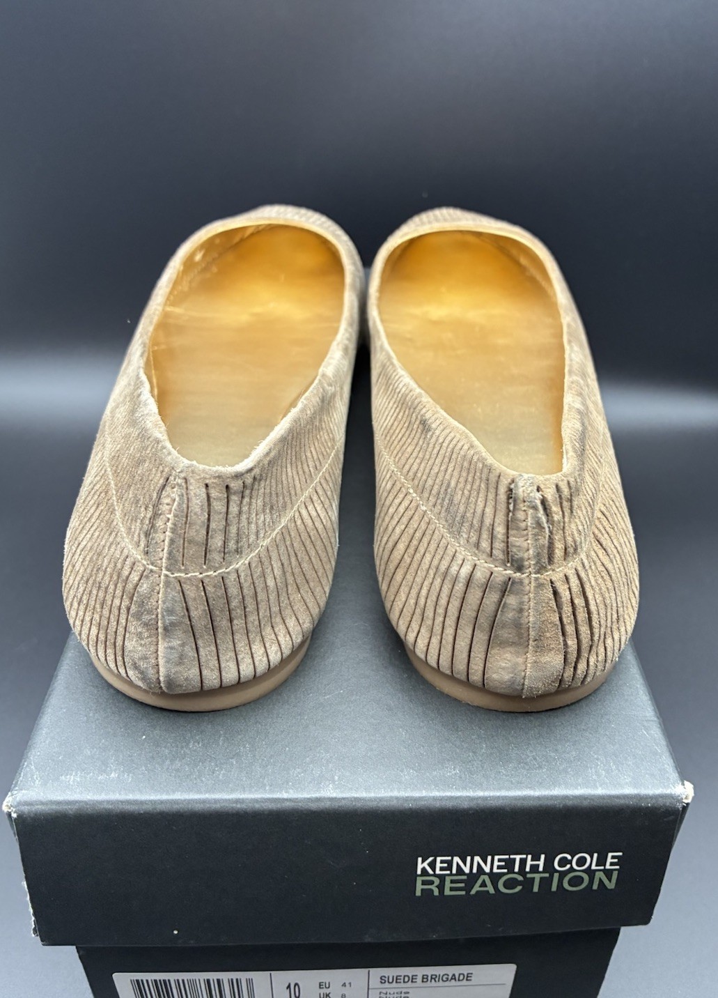 Kenneth Cole REACTION Suede Ballet Flats, Nude, 10 M