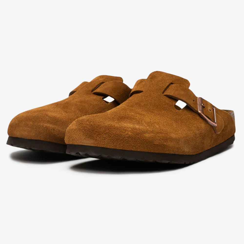 Birkenstock Boston Mink Classic Suede Soft Footbed Clogs Women’s Shoes