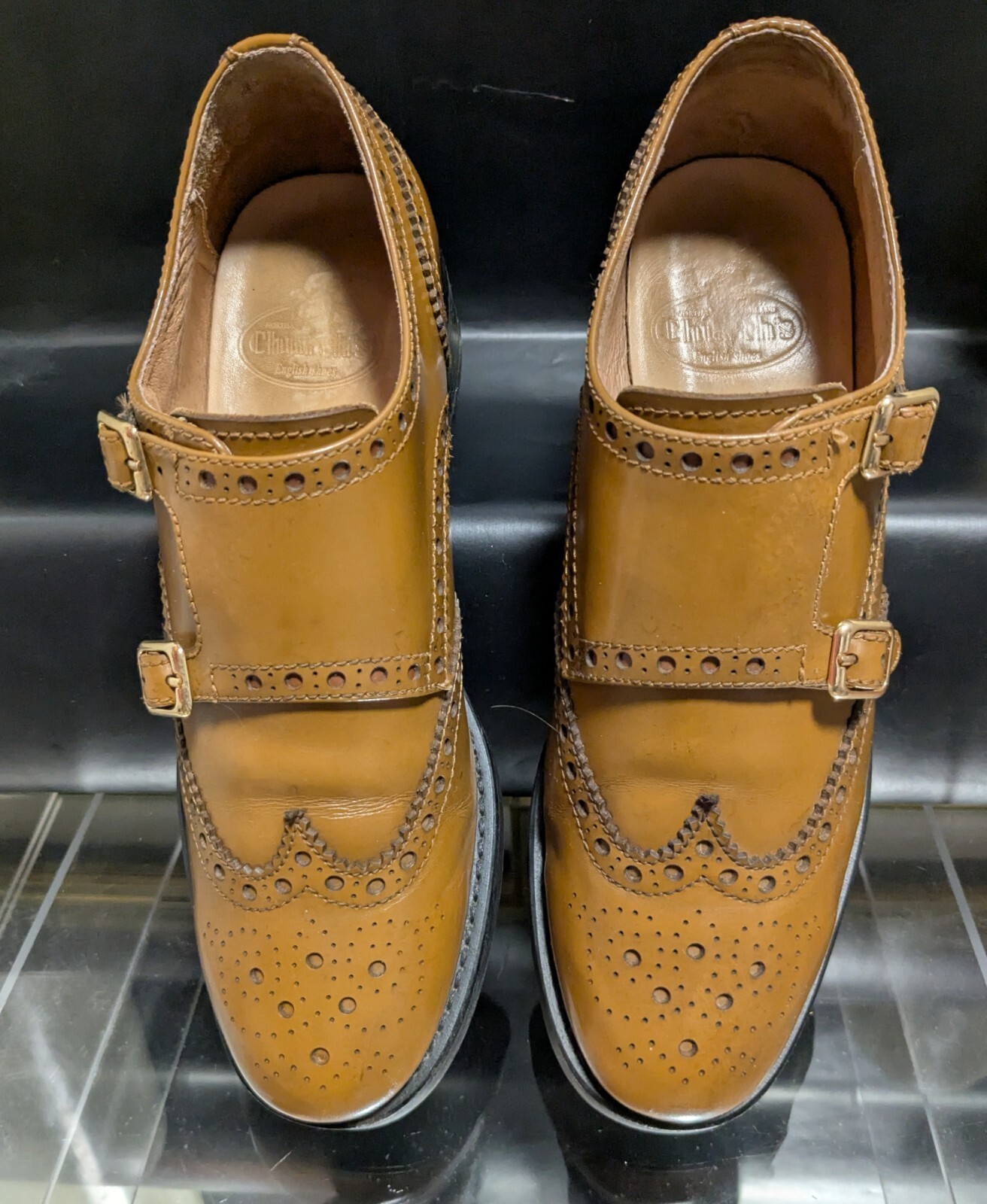 Church’s Lana Double Monk Brogue Cognac Leather Women’s Size 230mm / US 6
