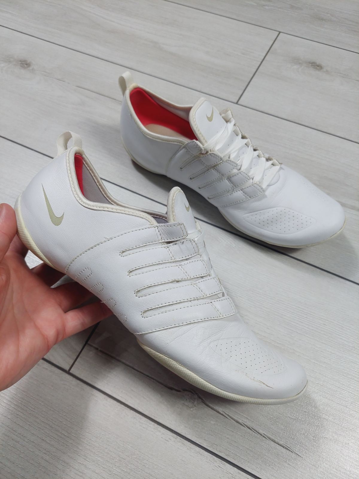 Vintage Nike Free Trainer White Leather Sneakers Low Dance Fitness Shoes EU 39