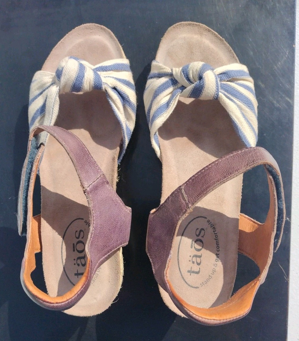 TAOS Hey Jute Women’s Size (7 – 7.5) EU 38. Espadrille Sandals Leather/Textile