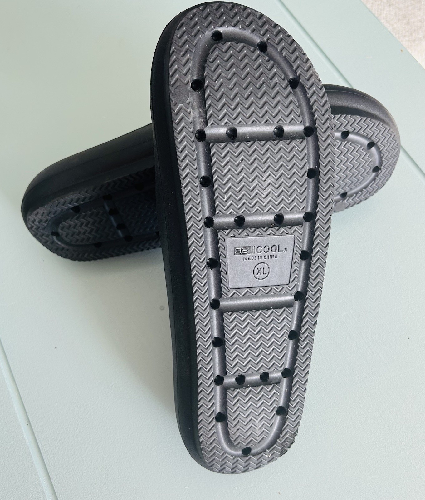 NEW Unisex 32 COOL Cushion Slide Women’s W11-12-M9-10 Sandals X Large Black