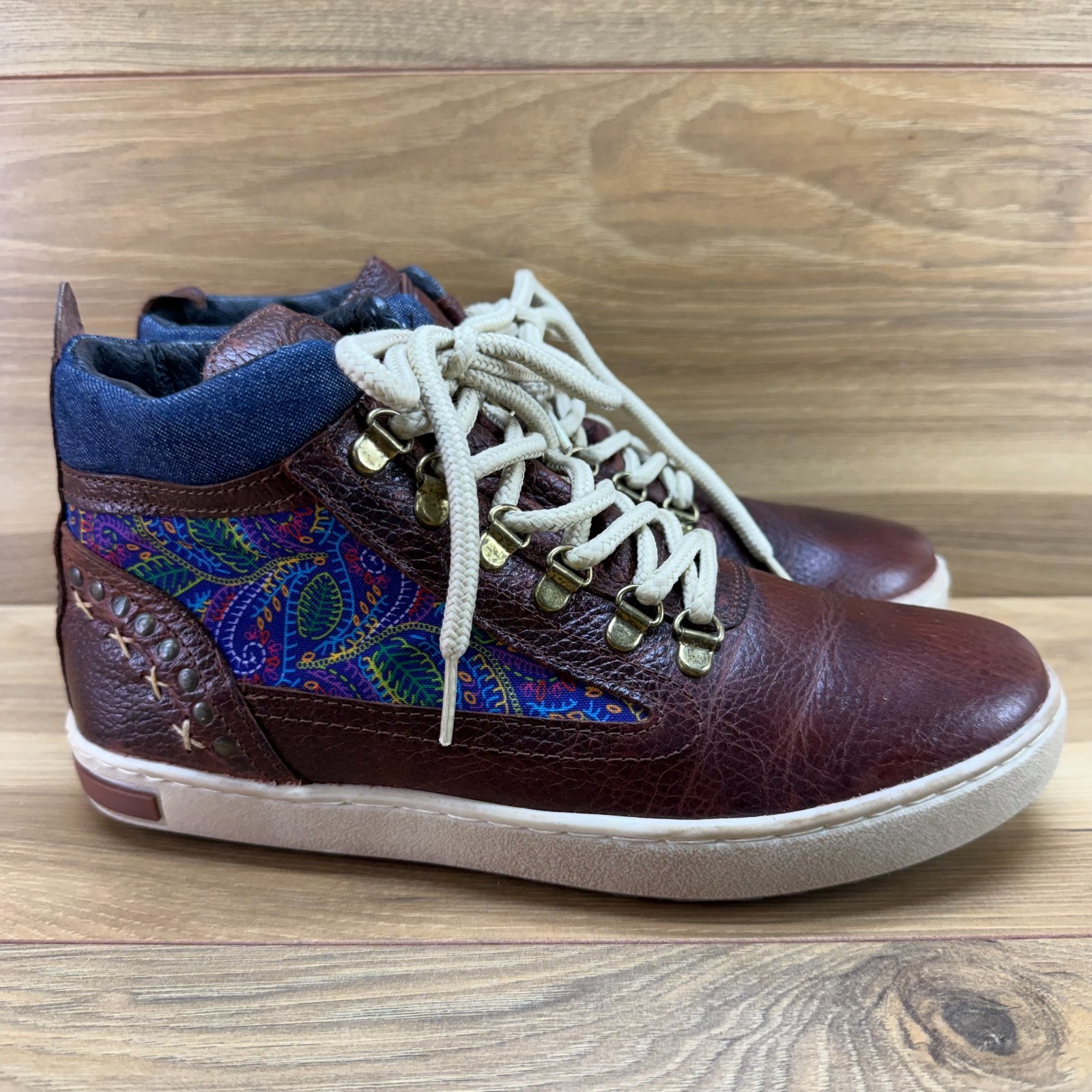 Inkkas Sokoke Camping Boot High Top Sneakers Womens 9 EU 40 Brown Leather Boho