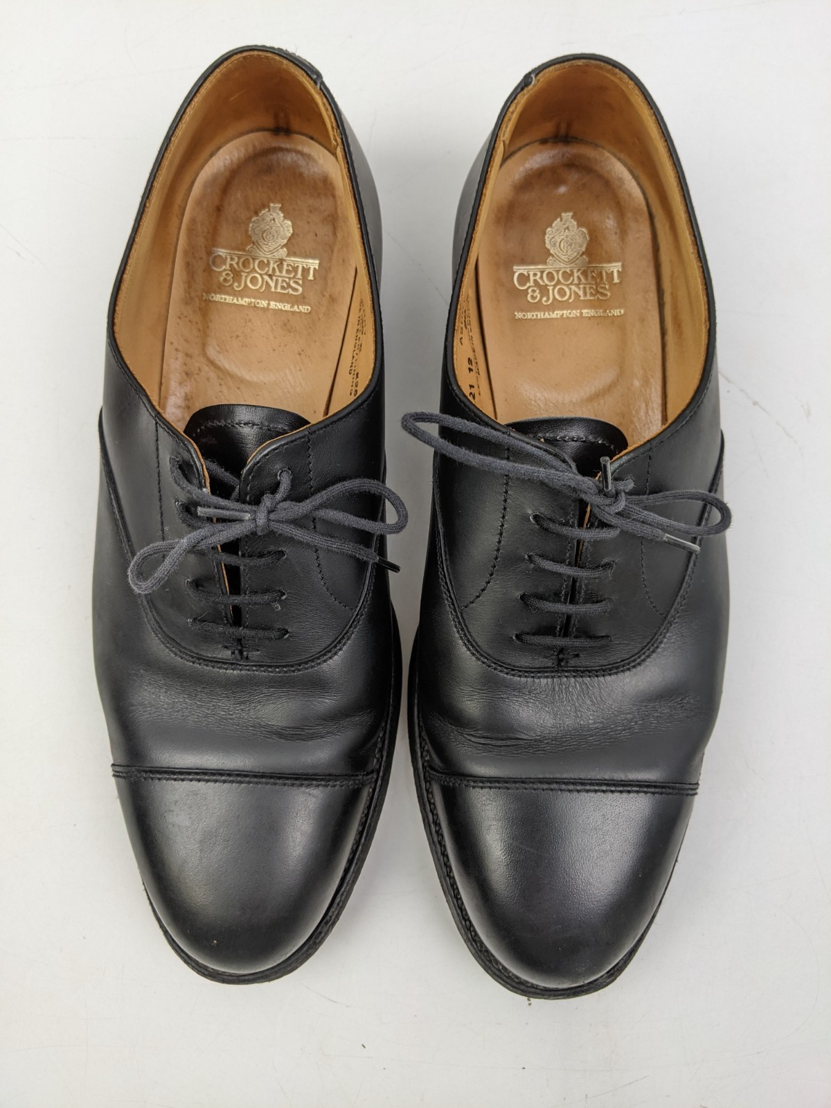 Crockett & Jones Black Leather Ashby Shoes Womens Size 12 Dress Shoes Oxford