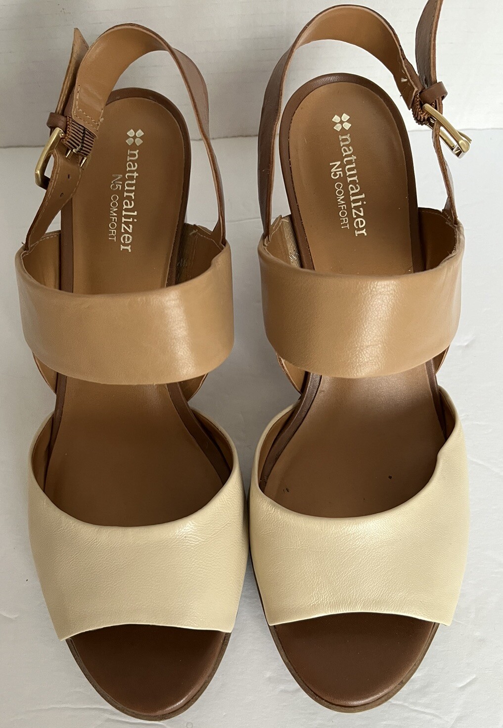 Naturalizer N5 Comfort Sandal DAHNNY Nude Brown Slingback 3.5” Heel Neutral 10W