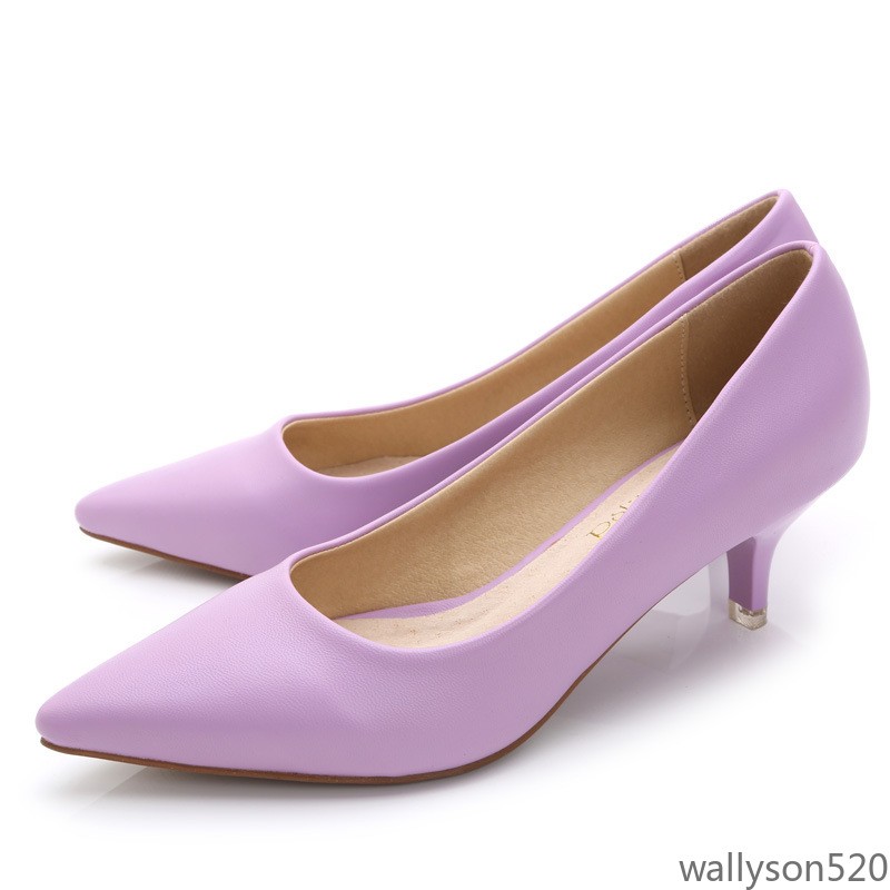 Women Pointed Toe Shoes Multi Color Solid Leather Slip On Dress Wedding Pumps