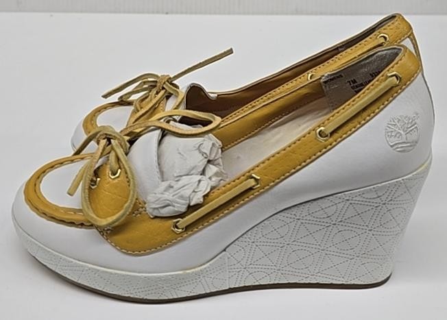 Timberland Skipher Mule Leather Wedge Platform Heel Loafer Shoes Women’s Sze 7