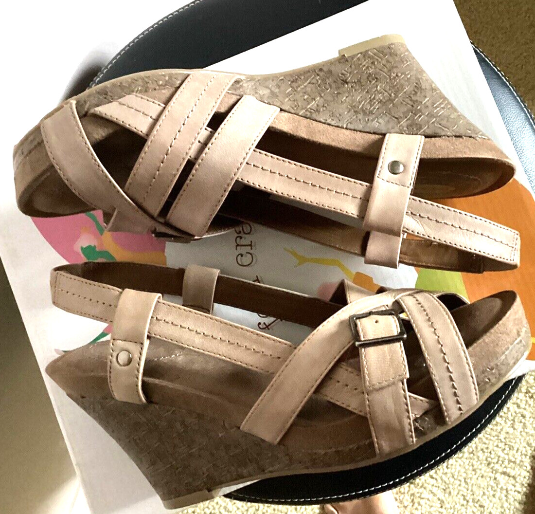 Dr. Scholls Feel Crazy Good Wedge Heels Open Toe Strappy Sandals Size 7M – NIB