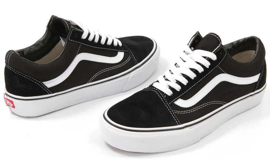 VANS OLD SKOOL BLACK/WHITE LOW SUEDE CANVAS UNISEX SHOES NEW